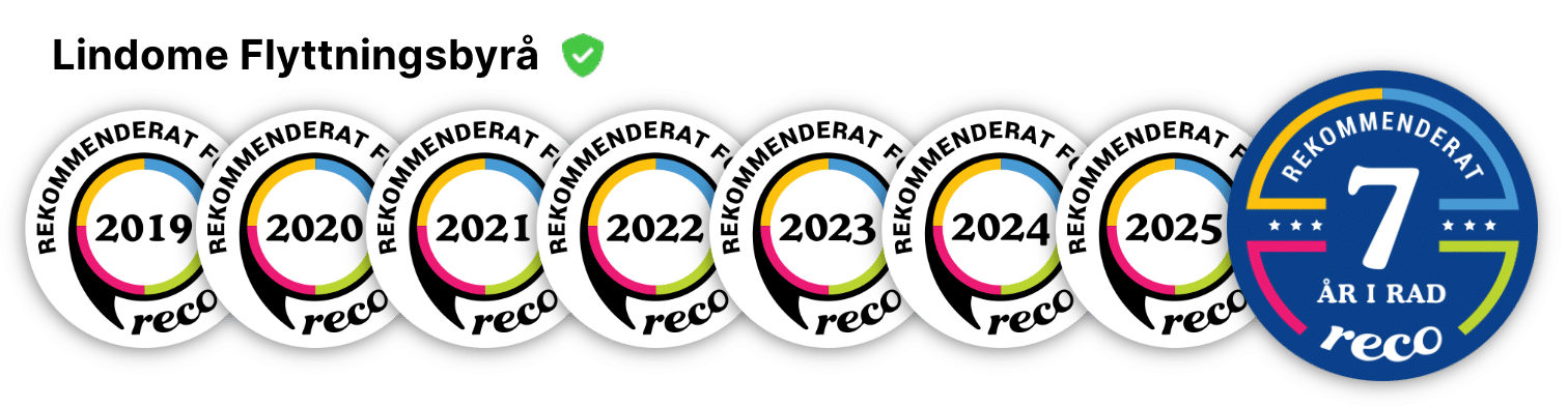 Få en flyttoffert från en flyttfirma som är rekommenderad 7 år i rad av Reco